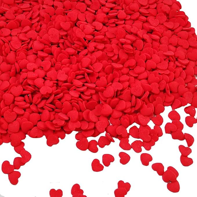 Homankit Red Hearts Sprinkles Edible Baking Cupcake Cake Decoration Cookie Ice Cream Donut Decorating 2.82 Ounces