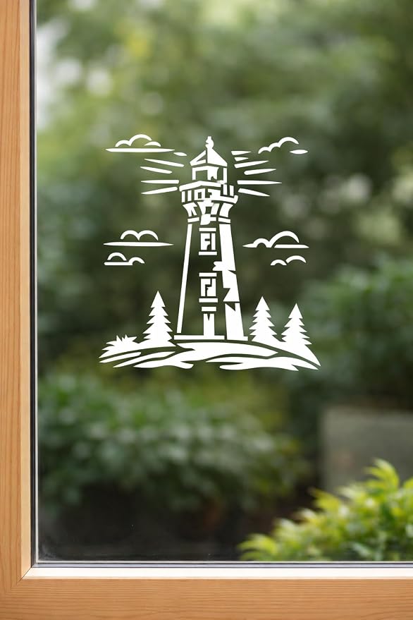 Lighthouse Stencil – Nautical Ocean Travel Adventure Design Template Pattern Reusable Art Stencil for Painting, Crafting and DIY Projects (3 Pcs Set)