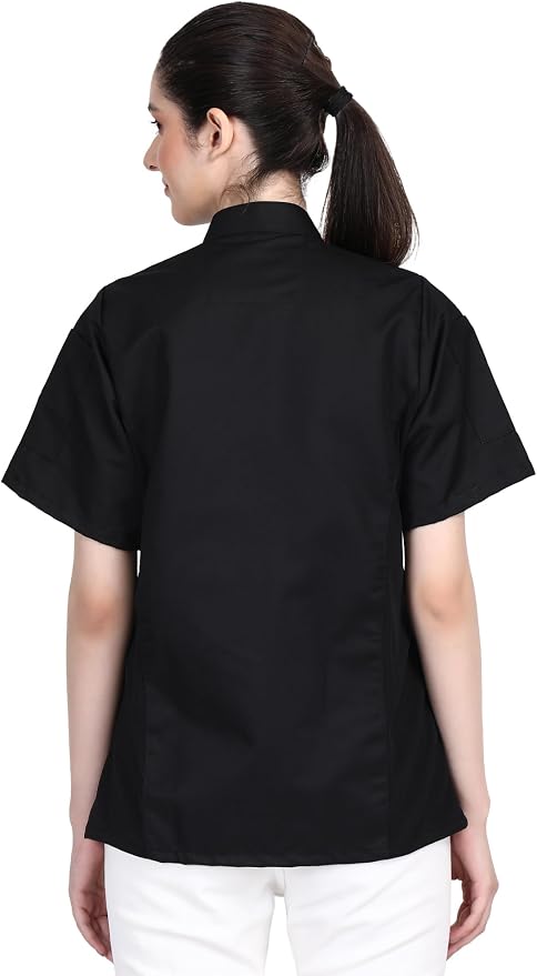 Short Sleeves Only Women's Ladies Side Mesh Chef's Coat Jacket