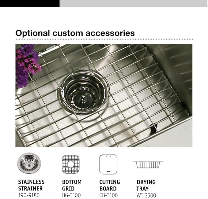 Houzer Legend Stainless Steel Kitchen Sink: 32 Inch Drop-in Topmount 4-Hole 50/50 Double Bowl Corner Kitchen Sink with Strainer, Durable & Versatile, Essential for Home & Apartment: LCR-3221-1