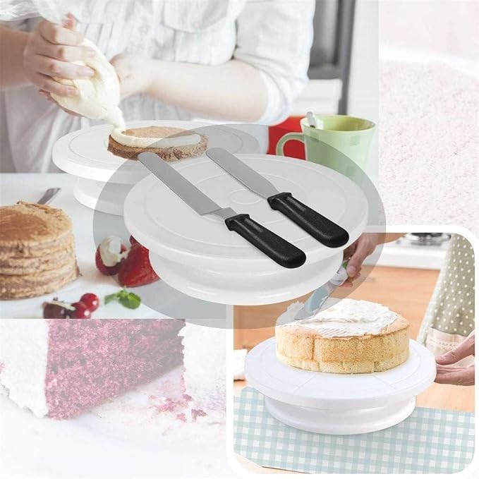 6 Pcs Cake Stand Set, Cake Decorating Supplies, Rotating Cake Turntable | for Decorating, Cake Spinner, Cake Decorating Tools, Cake Decorating Kit, Gift Set Baking Supplies 11 Inch