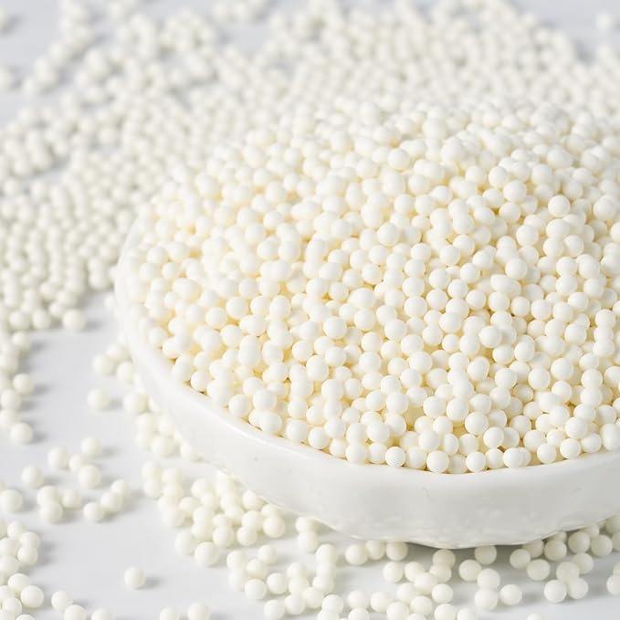 White Nonpareil Sprinkles Bulk 1 pound 2mm White Pearls Suagr Sprinkles for Cake Decorating Ice Cream Dessert Toppings Cookies Cupcakes Mini Round Birthday Candy