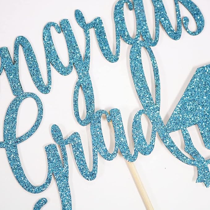 Congrats Grad Cake Topper,2026 Graduation Cake Topper, Congrats Grad Decorations,2026 High School/College/Senior Graduation Party Decorations Supplies. (blue)
