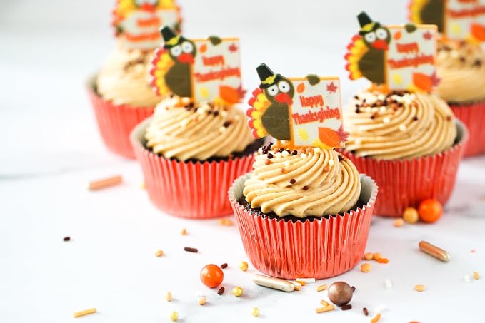 Sprinkle Pop Thanksgiving Sprinkle Mix| Red Orange Golden Yellow Brown Sprinkles with Chocolate Crispy Dragees| Autumn Fall Thanksgiving Sprinkles Made in USA for Decorating Cakes Cupcakes Cookie, 4oz