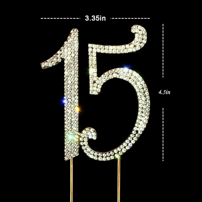 Scotamalone15 Cake Topper Premium Bling Rhinestone Diamond Gems