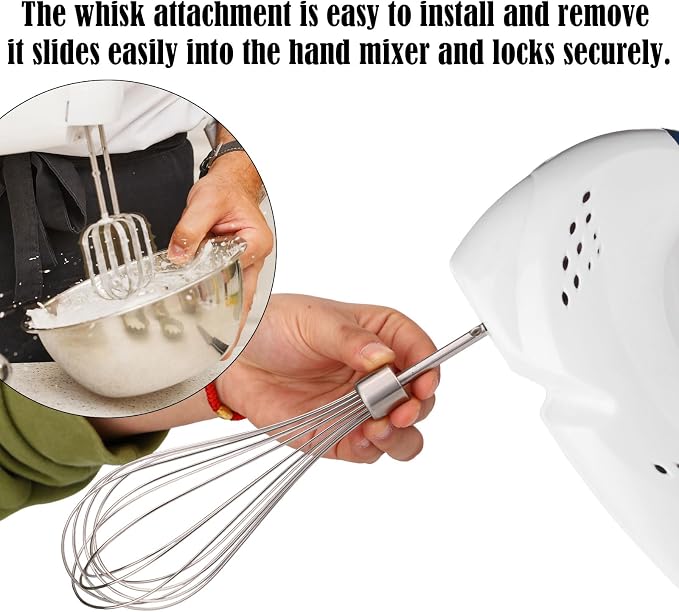Hand Mixer Beaters Attachment Set, 2 Beaters 1 Egg Whisk 2 Dough Hooks and 1 Blending Rod Replacement Compatible with KHM3 KHM5 KHM7210 KHM7 KHM512 KHM9 KHM312 KHM926 KHM920 KHM53 & KHM720