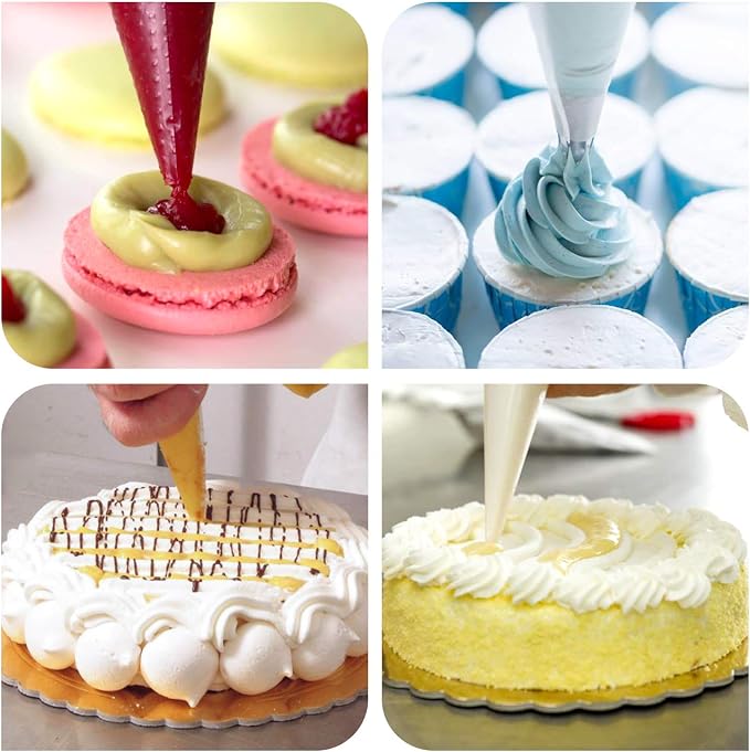 VolksRose 100Pcs Disposable Piping Bags, 20 inch Anti Burst and Non-Slip Pastry Bags, Thicken Cake Decorating Bags Icing Piping Bags for Cake Cupcakes Cookies Frosting, White