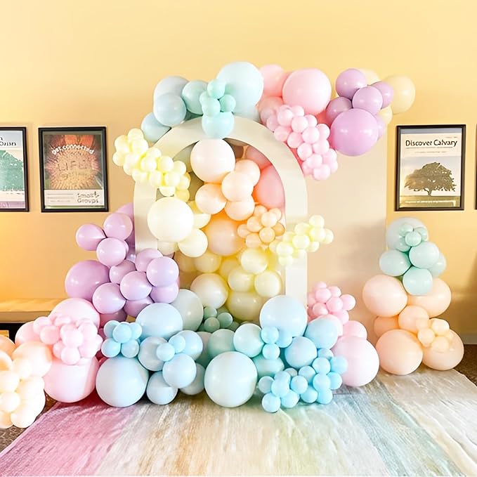 Voircoloria Pastel Balloons, 66pack 12inch Macaron Latex Party Balloons for Graduation, Easter, Wedding, Birthday, Bridal Shower, Rainbow Party, Baby Shower, Anniversary Party Decorations