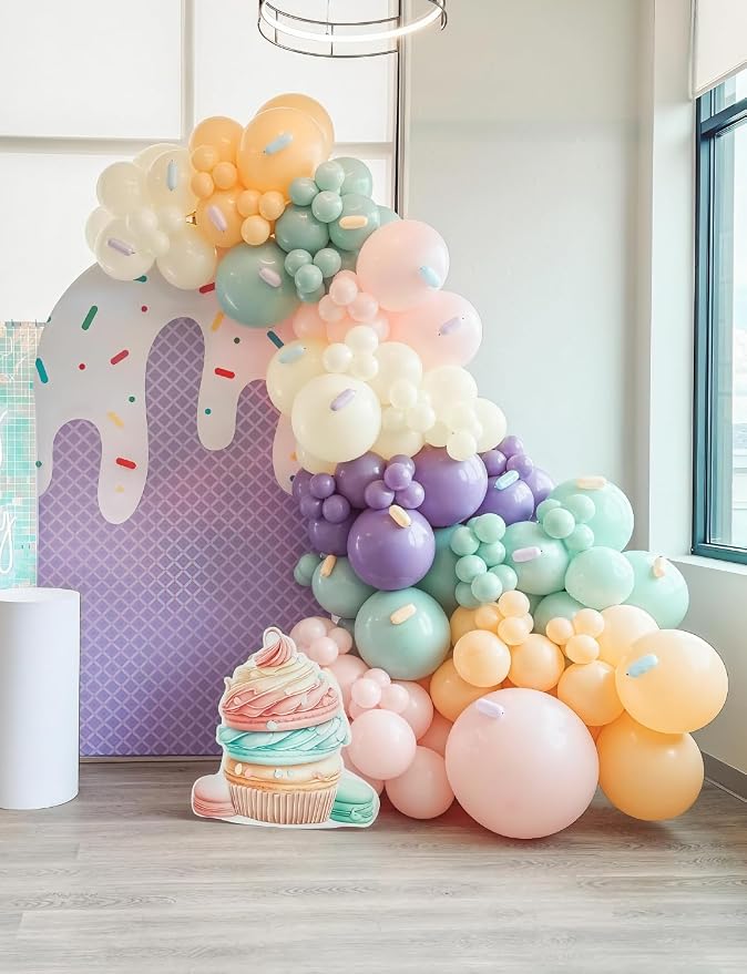 Fairy Balloon Arch Kit – 159PCS Pastel Pink Purple Dusty Blue Green Orange and Gold Balloons, for Fairtale Birthday, Baby Shower, Spring Garden Tea Party, Wonderland Party Decor