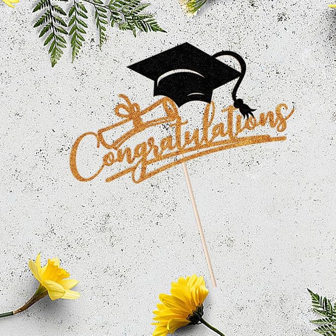 Congratulations 2026 Graduation Cake Topper,Congrats Grad Cake Decor - 2026 High School/College/Senior Graduation Party Decorations Supplies (Orange and black)