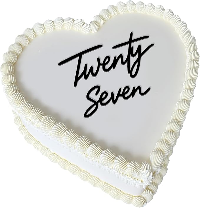 Twenty Seven Cake Topper, Acrylic 27th Birthday Cake Decoration for Birthday Party (twenty seven)