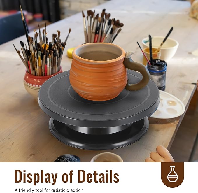 11 lnch Cake Turner,Pottery Wheel,Spinning Wheel | Smooth Rotation Metal Ball Bearing Turntable, Ideal for Cake Decorating, Art Painting & Pottery Making,Perfect Holiday Gift