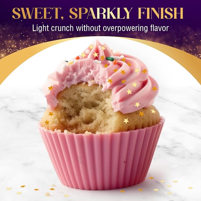 Goldz Edible Star Glitter – Metallic Edible Stars for Cake Decorating, Cake Decorations, Gold Star Sprinkles for, Gold Flakes – Dessert Toppers for Cakes, Cupcakes, Flakes and Cookies, 5grams