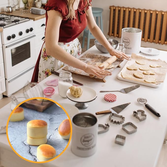 Cabilock 6 Pcs Mini Cake Baking Molds, Aluminum Alloy Non-Stick Oval Ring Molds for Diy Cake Making Pastry Tart Baking