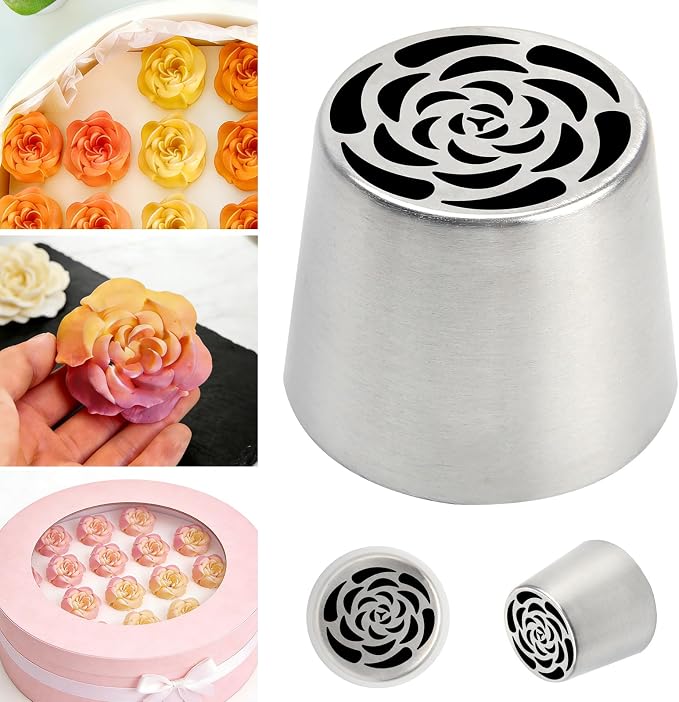 Extra Large Russian Piping Tips for Marshmallows Stainless Steel Flower Frosting Nozzles many styles Cake Decorating Baking tool for Buttercream, Cupcakes Cookies(SL34)