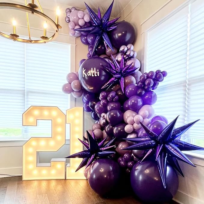 Jobkoo Purple Balloons 12 Inch, 100 Pack Dark Matte Royal Latex Balloons for Arch Deep Party Helium Decorations - Wednesday Birthday Halloween Graduation