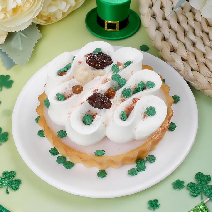 Shamrock Sprinkles, St. Patrick's Day Green Sprinkles for Cake Decorating, Edible shamrocks for Baking, Ice Cream, Cookies, Cupcake Topper