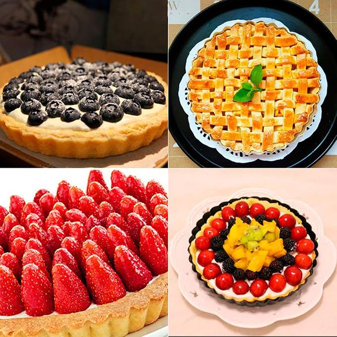 Gutsdoor Tart Pan 12 Inch with Removable Bottom Quiche Pan Nonstick Round Pie Pans for Baking Kitchen