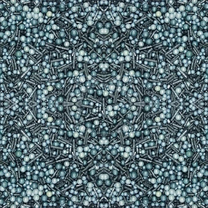 Confect Fusion Mashup Sprinkles – Metallic Blue Pearl Beads Mix for Cake & Cupcake Decorating – Edible Baking Topping Decorations –Vegan, Gluten-Free, Nut-Free, Soy-Free, Dairy-Free, Palm Oil-Free – 4.2 Oz