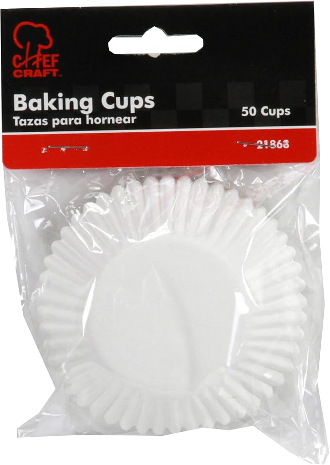 Chef Craft Classic Cupcake Liners, 50 Count, White