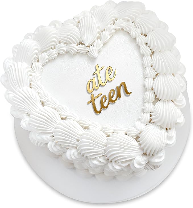 Ate Teen Cake Topper – Gold Acrylic 18th Birthday Cake Decoration, Funny Eighteen Cake Sign, Reusable Cake Topper for boys & girls Party Supplies (ate teen golden)