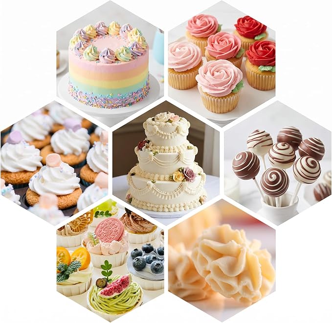 120 Pcs Piping Bags and Tips Set, 12 Inch Disposable Icing Pastry Bags, Cake Decorating Kit Baking Supplies with Reusable Piping Bag, Frosting Tips, Couplers & Scrapers