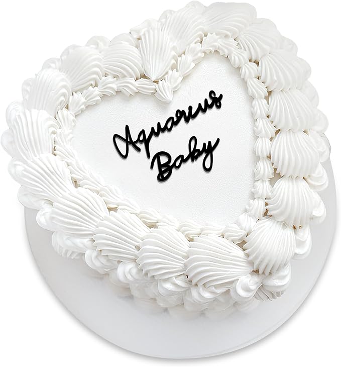 Aquarius Cake Topper ā Zodiac Birthday Decoration for Aquarius Season, Horoscope Party Supplies for Baby or Adult Birthday (Aquarius Baby black)