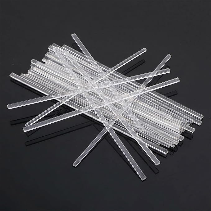 WLLHYF 120 Pcs Cake Topper Sticks Acrylic Clear Sticks | Candy Cake Pops Sticks Reusable Candy Rods 6" Round Plastic Strip Cakes Topper Stick for DIY Crafts Party Decor