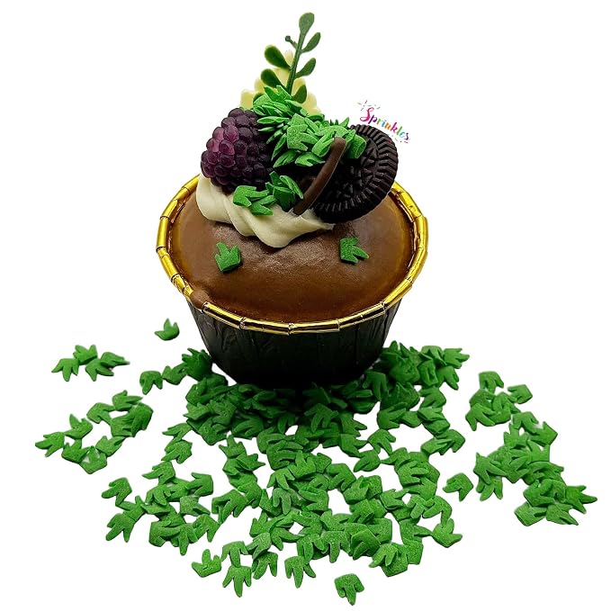 SE Si&Moos Green Grass Sprinkles for Cake Decorating Edible Grass Confetti Green Sprinkles for Cupcakes St.Patrick's Day Cupcake Toppers Edible Confetti Cake Decoration Party Wedding Baby Shower Holiday Supplies 2.47 OZ