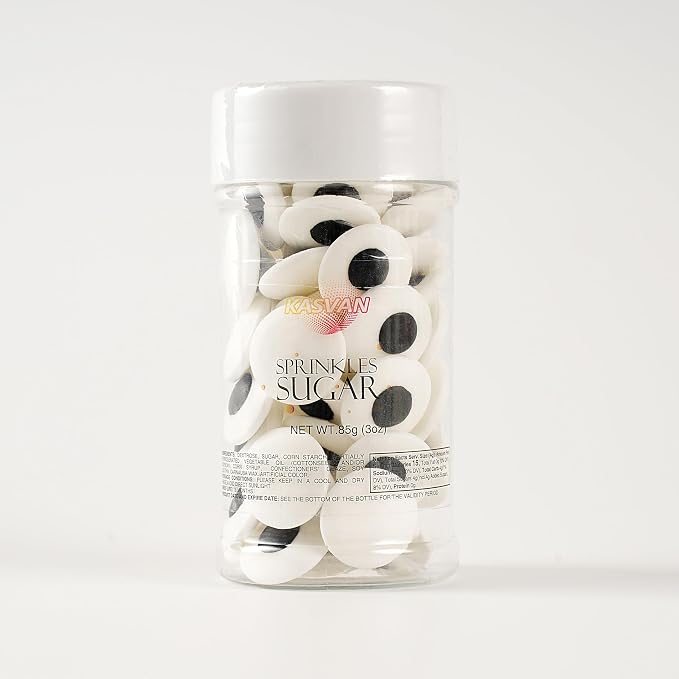 Kasvan Big Eyeballs Sugar Sprinkles - Edible Candy Eyeballs 85/3 Oz, Halloween Sprinkles, Baking Cake Decorations, Ice Cream Toppings and Cookie Decorating, Wedding Party Chirstmas Supplies