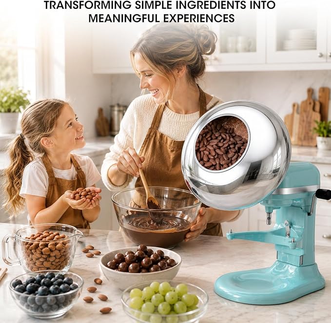 Aieve Snack Coater Compatible with KitchenAid Bowl-Lift Stand Mixer, Chocolate Coating Attachment for Freeze-Dried Strawberries,Almonds, Pistachios & Nuts, Home & Commercial Use, Gift for Father's Day