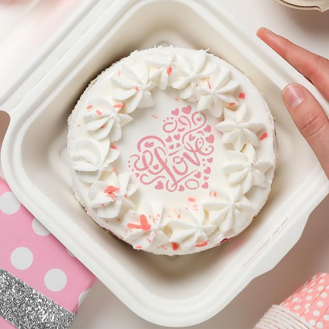 Whaline 15 Pcs Valentine's Day Cookie Stencils Painting Stencils Love Heart Shaped Decorative Cake Baking Templates with Bead Chain for Mother's Day Party DIY Craft Decor, 4.7 x 5.1 Inch
