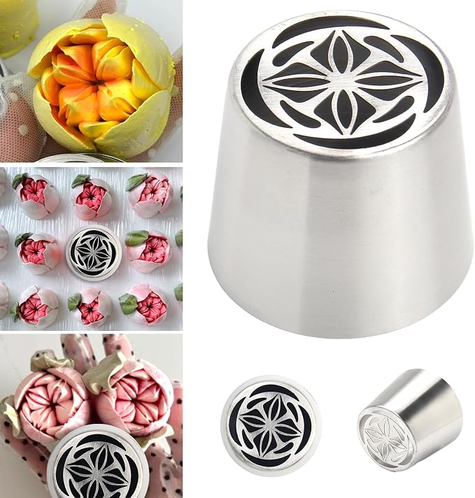 Extra Large Russian Piping Tips for Marshmallows Stainless Steel Flower Frosting Nozzles many styles Cake Decorating Baking tool for Buttercream, Cupcakes Cookies(SL66)