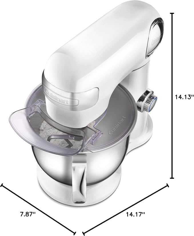 Cuisinart SM-50FR 5.5-Quart Stand Mixer, Brushed Chrome, White (Renewed)
