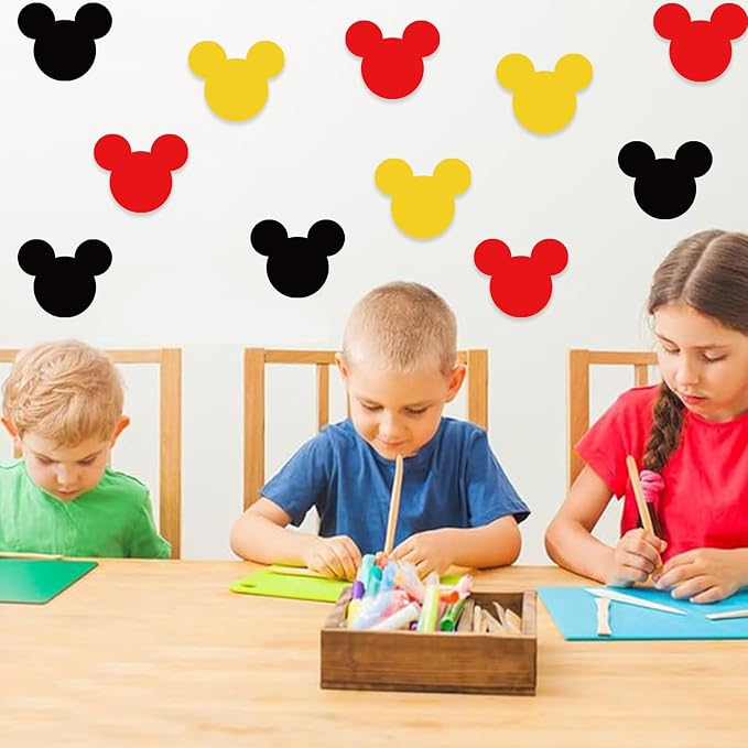Vuzvuv 48Pcs 6In Paper Cutouts with 100Pcs Glue Points Stickers, Cut Outs Bulletin Board Decorations for Birthday Party Theme Decor Supplies