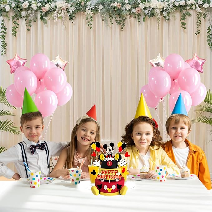 Birthday Cake Toppers, Cute Mouse Cake Decorations, Cartoon Themed Cupcake Topper, Birthday Party Supplies