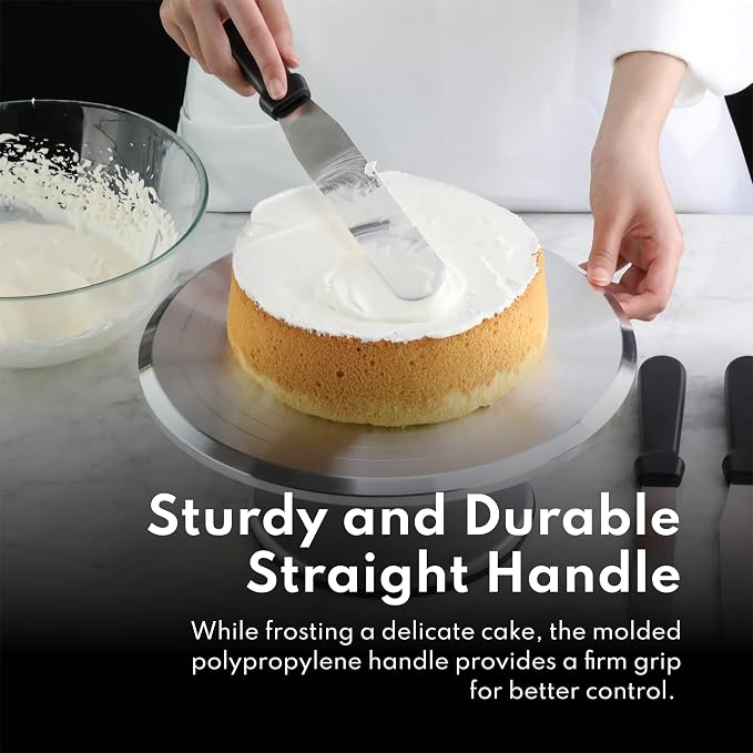 New Star Foodservice Straight Icing Spatula, 10 Inch Blade, 15 Inch Overall, Bakery-Grade Stainless Steel Cake Decorating Spatula