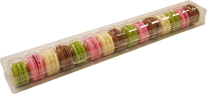 Pastry Chef's Boutique Clear Macaron Cookie Storage and Display Tray - Holds 15 Macarons - Made in France - Pack of 30