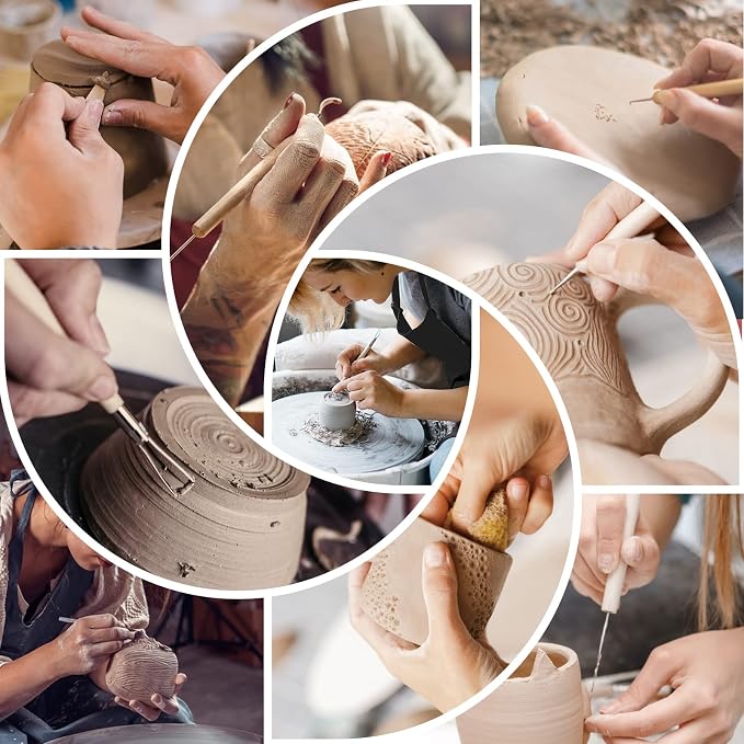 Yagugu Pottery Supplies Clay Tools for Sculpting, 39Pcs Basic Wood Ceramics Carving Polymer Clay Tool Supplies kit Supplies for Adults and Artists Modeling Shaping Building for Art&Craft Gifts