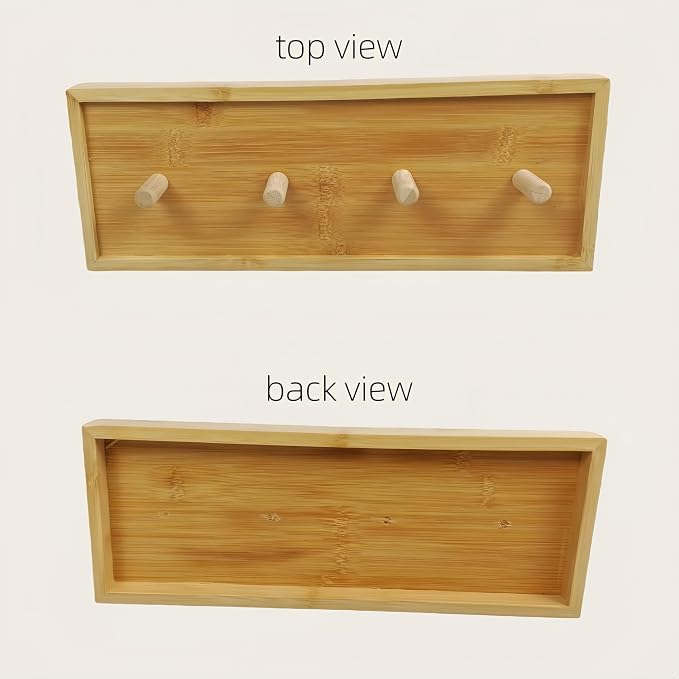 4 Stations Stand Mixer Attachment Holders for KitchenAid Mixer Accessories | As resting spot while switching attachments during dough mixing, Air dry tray after washing, Bamboo nature tray with 4 pegs