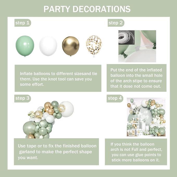 148Pcs Sage Green Baby Shower Decorations - Gender Neutral Party Supplies - Olive Green Gold White Balloon Garland Arch Kit with 4 Baby Boxes for Boy Girl Jungle Safari Backdrop