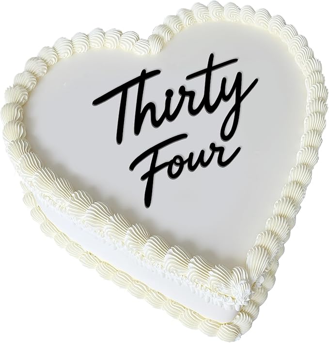 Thirty Four Cake Topper, Acrylic 34th Birthday Cake Decoration for Birthday Party (thirty four)