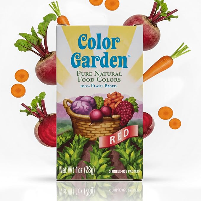Color Garden Pure Natural Food Coloring, Red – 5 ct 1 oz | Plant-Based, Vegan, Non-Toxic Liquid Food Dye, Healthy Food Coloring