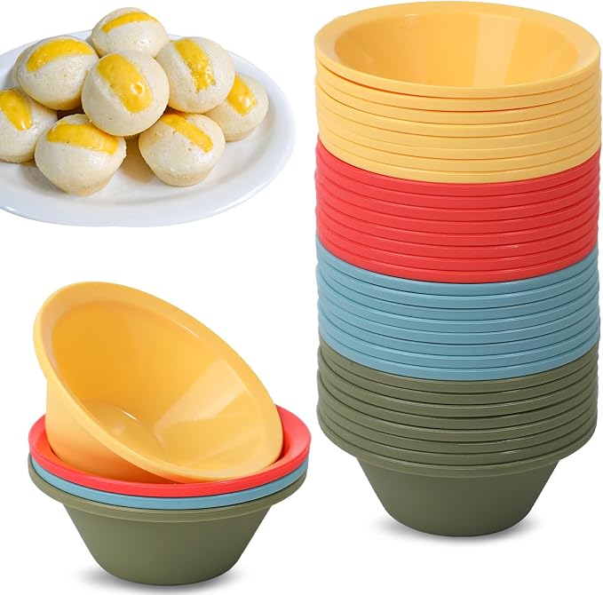 Webake 36 Pcs Platinum Silicone Puto Molder Filipino Small-Size, 2.2" Reusable Kutsinta Molder for Steamer, Plastic Replacement Baking Cup, BPA-Free and Non-Stick, Great for Bite-Size Muffin, Tart