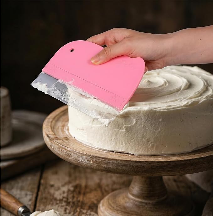 Ymapinc 7-Pack Cake Scraper Smoother with 5 Clear Scrapers, Fondant & Cake Arch Guide Tools for Icing Baking, Bakery Pastry Cream, Home Kitchen Plastic