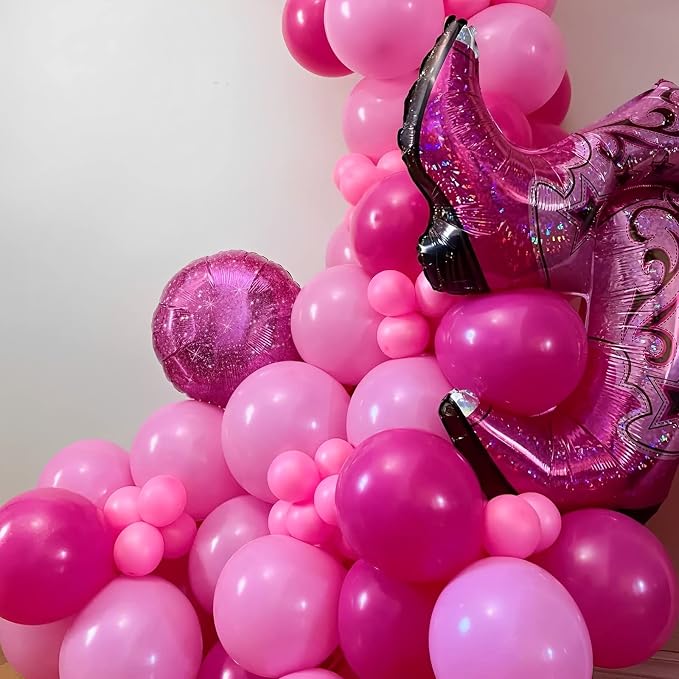 Voircoloria 105pcs Hot Pink Balloons 12inch Dark Pink Balloons for Birthday Graduation Baby Shower Wedding Anniversary Princess Theme Party Valentine's Day Decorations