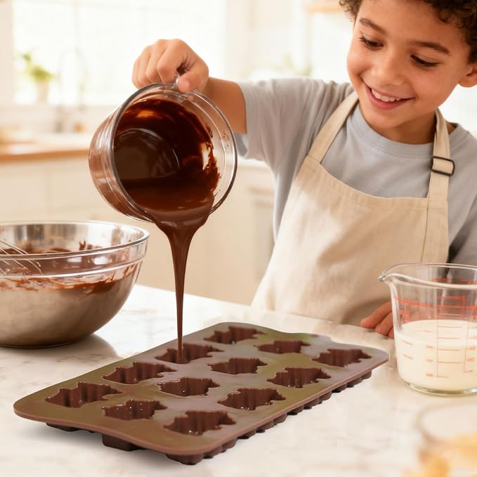 Chocolate Molds Silicone with 12 Cavity Robot Shaped, Mini Robot Molds for Homemade Chocolate/Candy/Gummy/Fondant, Food Grade Candy Mold with 12 Cavities Mini Robots for Fruit Snacks