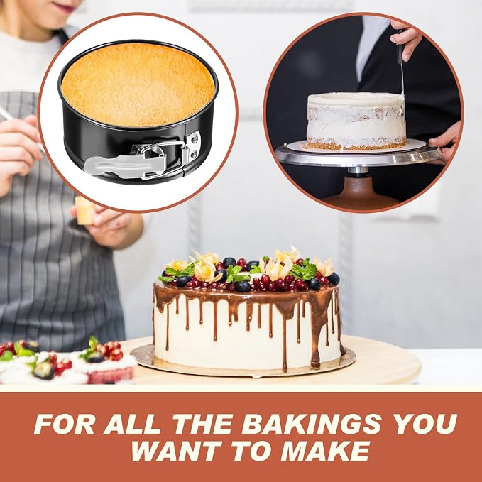 Sunnyray 50 Pcs 4 Inch Springform Pan for Baking Mini Cheesecake Pans with Removable Bottom Nonstick Leakproof Round Cake Mold Spring Form Molds for Mini Cheesecake Pizza and Quiches (Black)