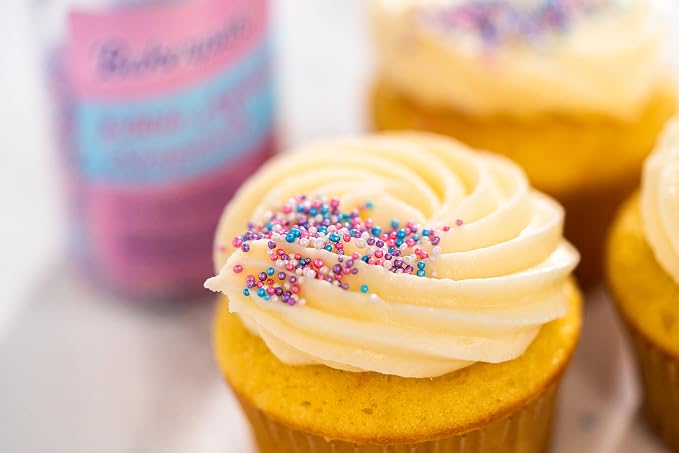 Bakerpan Edible Pastel Nonpareils Sprinkles - 5.1 oz Summer Sprinkles for Cake Decorating, Cupcakes, Cookies, Birthdays & Weddings | Kosher, Gluten-Free, Made in USA