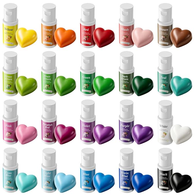 Oil Based Food Coloring for Chocolate,Large Capacity 20Colors Oil Food Dye for Cake Decorating Food Grade Edible Food Dye for Baking,Candy Melts Cookies Fondant - .7 Fl. Oz Bottles